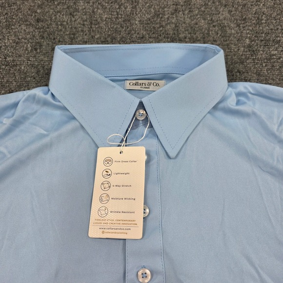 Collars & Co. X-Large Light Blue Dress Collar Polo Shirt Menswear NWT - Picture 1 of 6